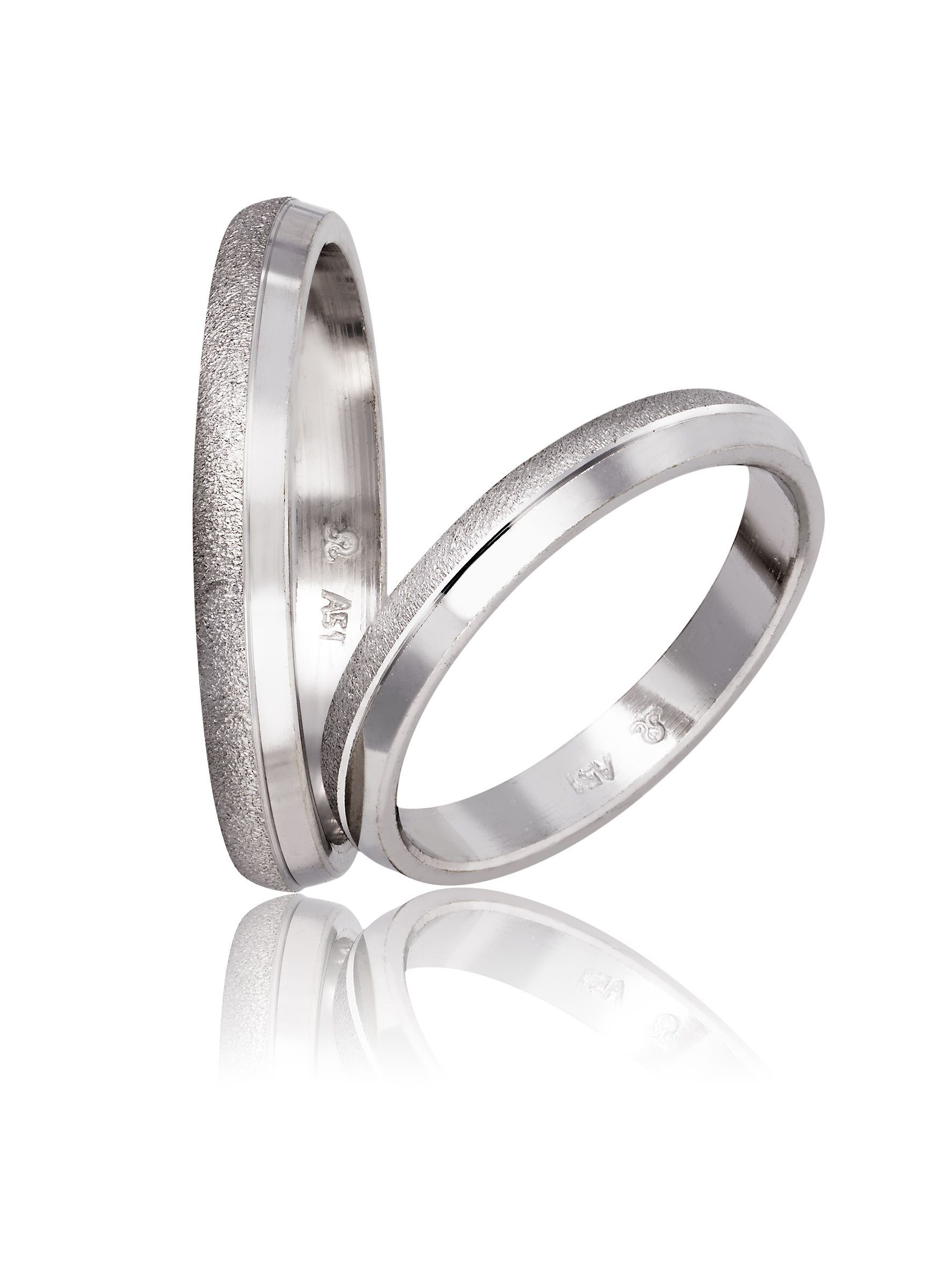 White gold wedding rings 3.2mm (code742)